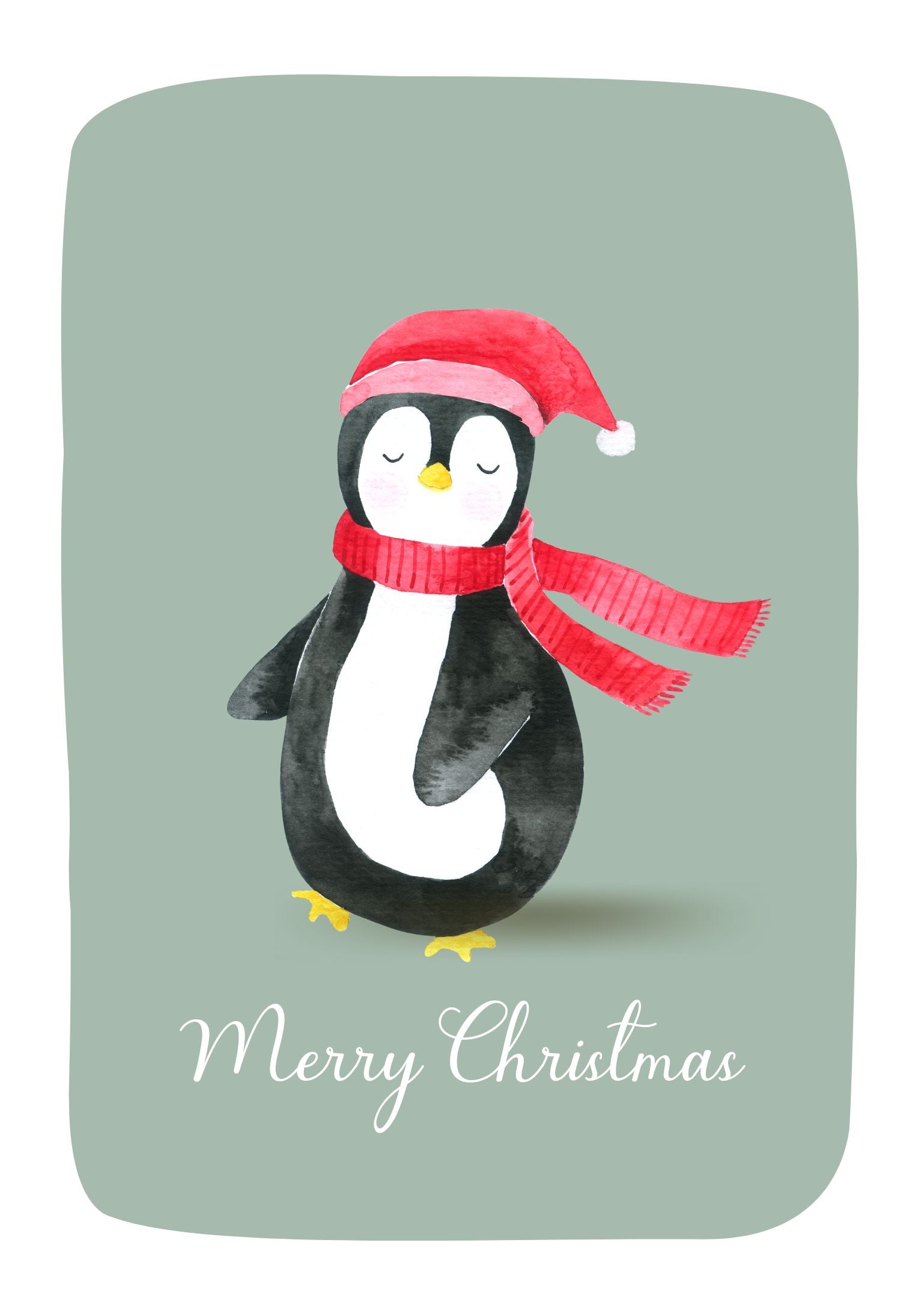 Merry Christmas Card with Llama Imposter - Xmas Card -Funny Christmas Card