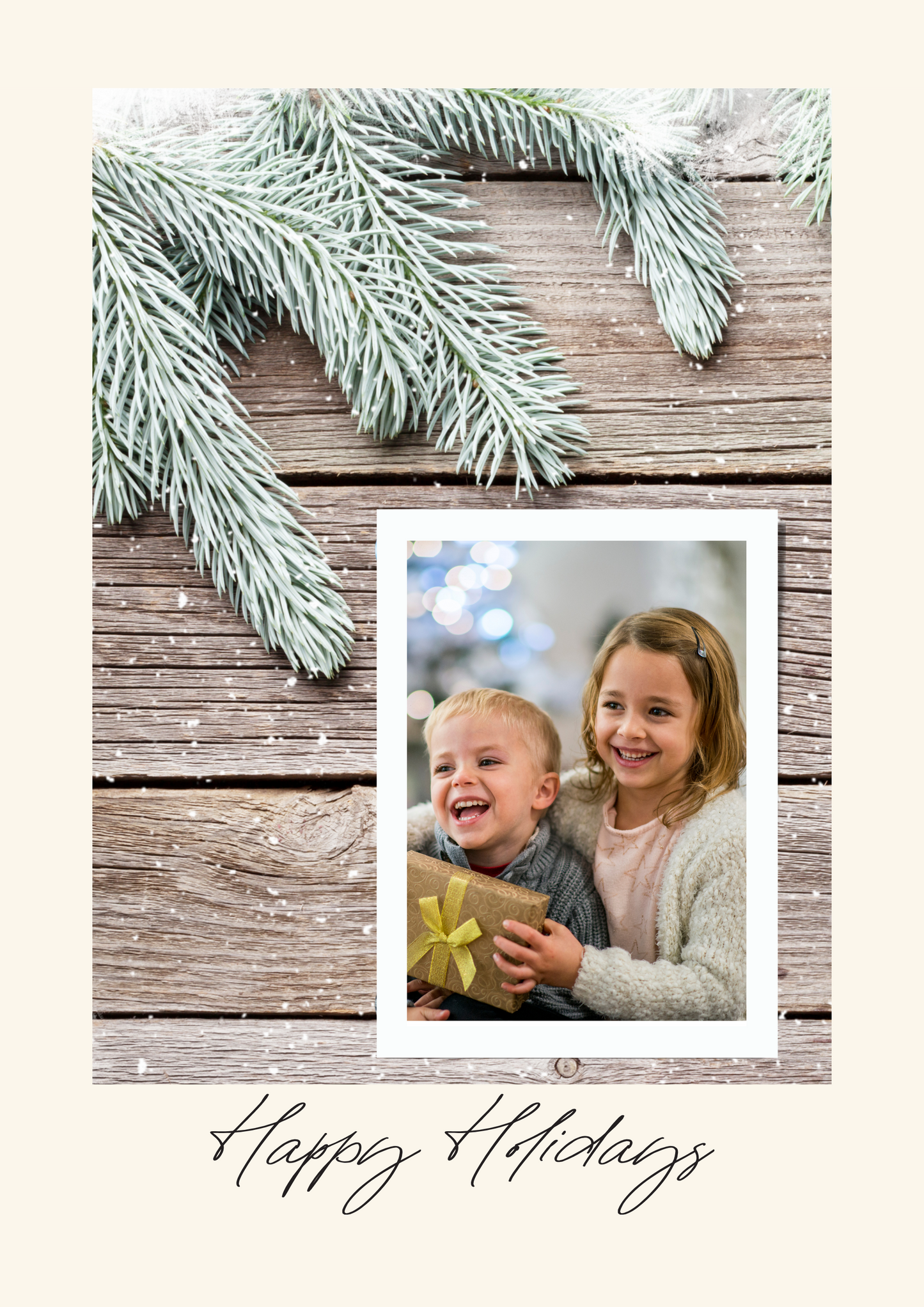 Pine Needles Happy Holidays Photo