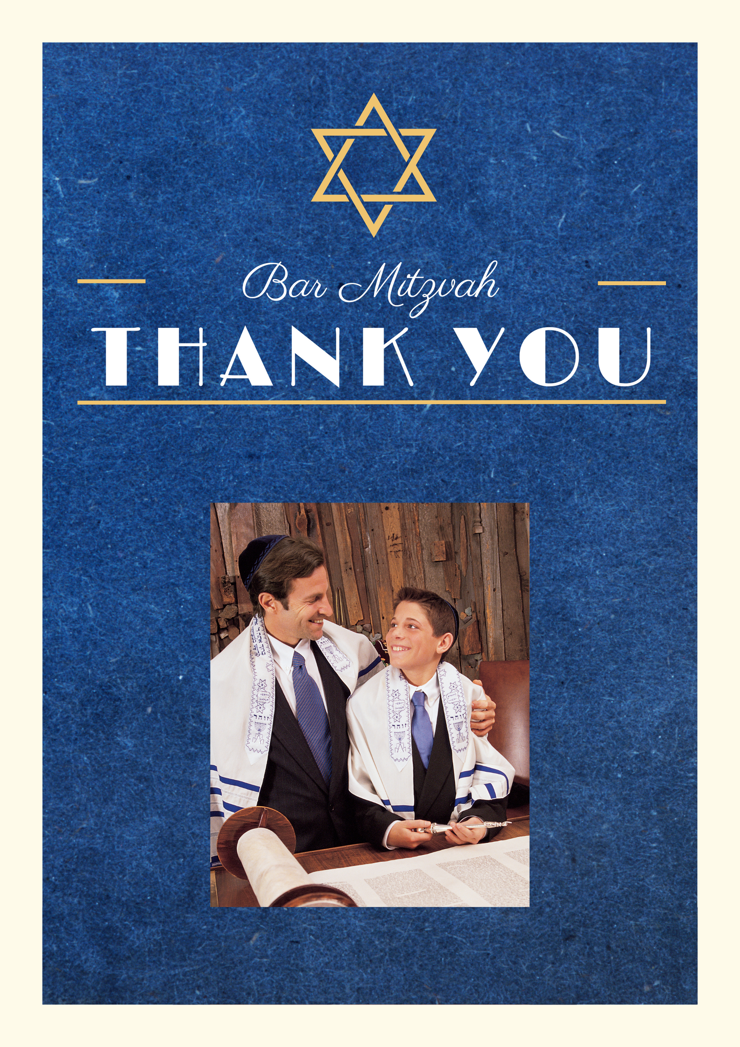 Bar Mitzvah Photo Thank You Card