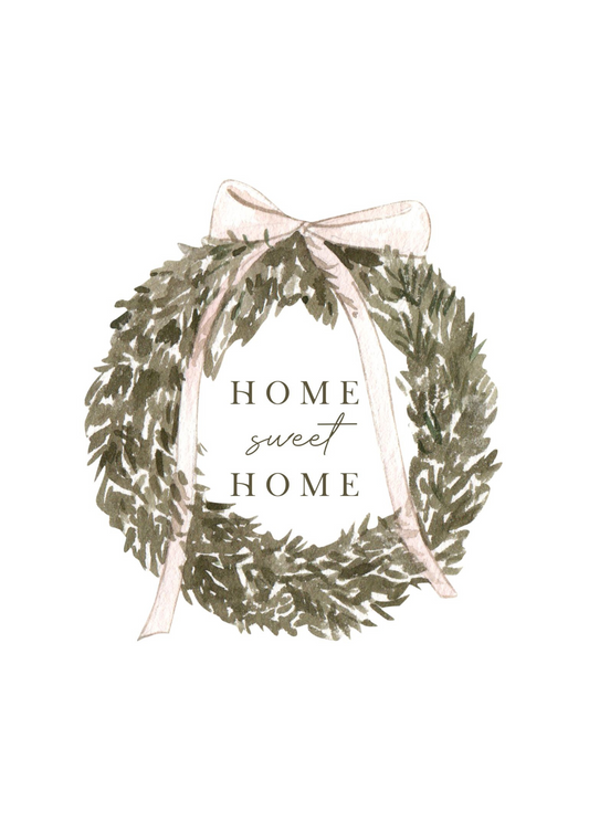 Bow Wreath Home Sweet Home